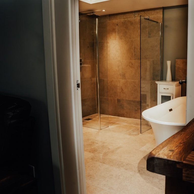 Ensuite shower and bathroom